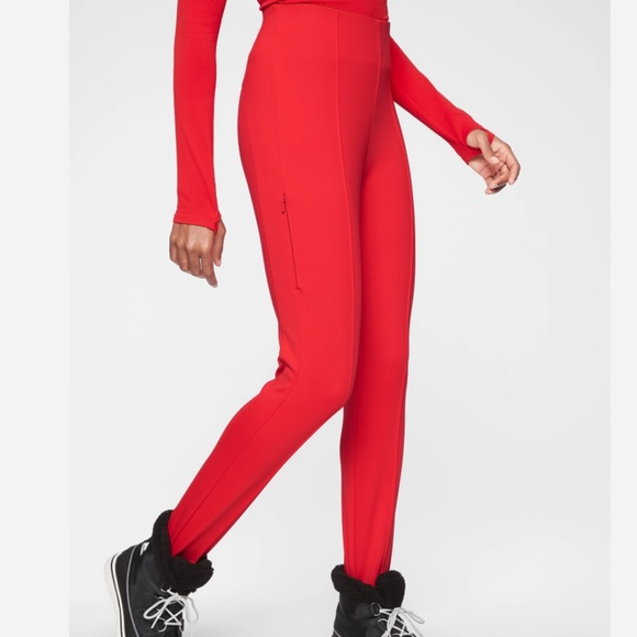 Athleta Pants - NWT Athleta Butte Peak‎ Radiant Red Snow Pants w/ Stirrups 12P